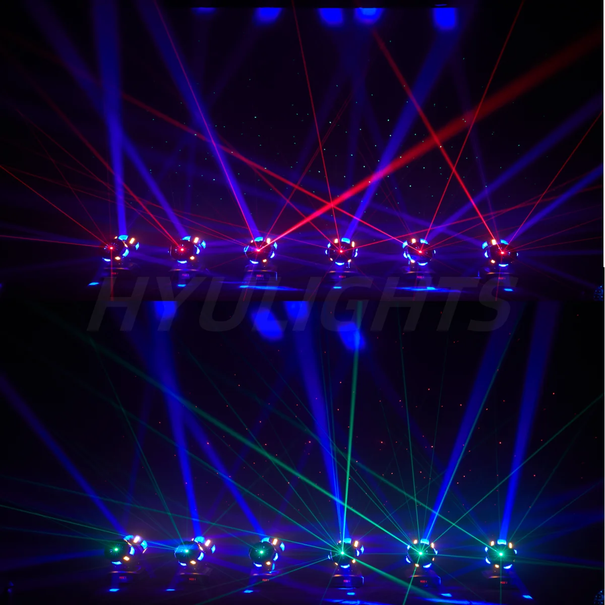 Imagem -05 - Cabeça Dupla Led Beam e Strobe e Laser 3in Cabeça Móvel 8x12w Rgbw 8x5w Dourado Brilhante Vermelho Verde Estrela do Laser dj Lights Effect