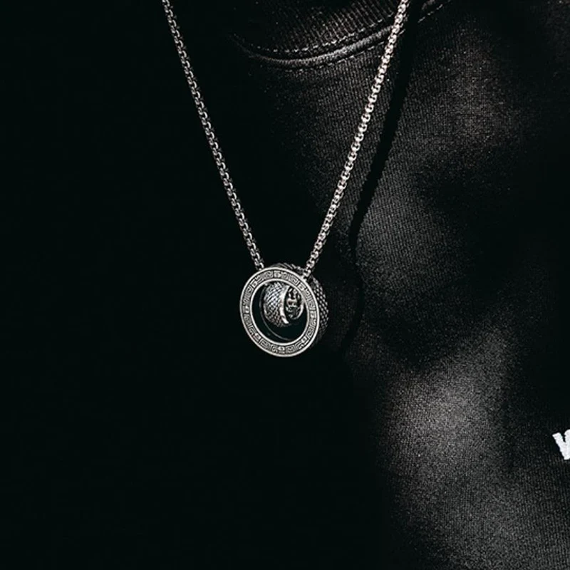 Thai Silver Snake Scale Circular Necklace Men's High Grade Snake Year Accessories Trendy Necklaces Boy Gift KOFSAC - view 5