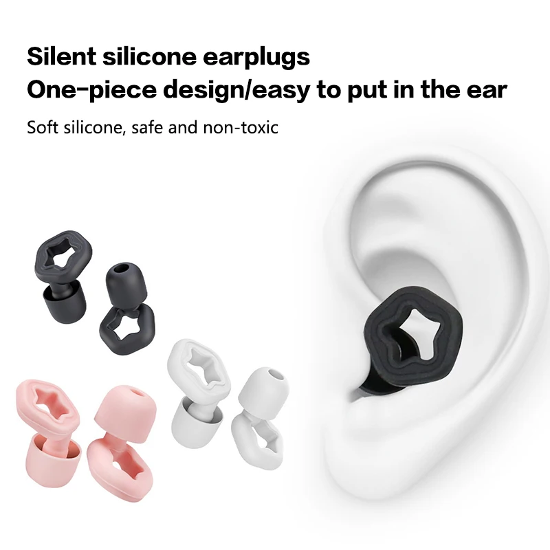 6PCS/3Pair Sleep Earplug Soft Silicone Noise Reduction Ear Muff Waterproof For Sleep Swimming Motorbike Noise Filtering Ear Plug