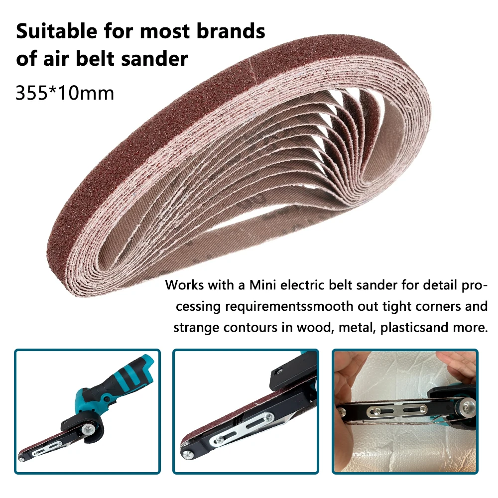 Picture 5: 10 Pcs/Set 355*10mm Oxide Sanding Belts 80/120 Grit Abrasive Sanding Belts Grinding Polishing Tools For Wood Soft Metal Polishin