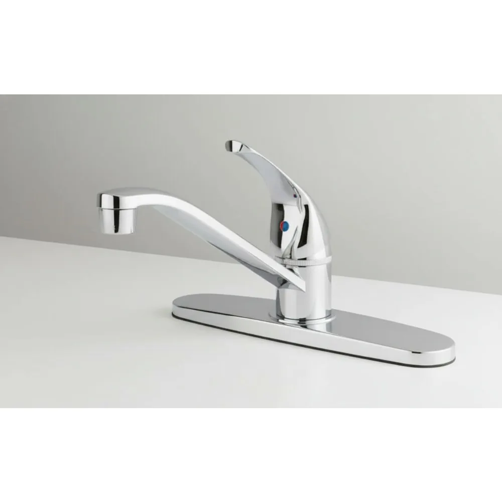 

Modern Single Handle Kitchen Faucet 8-Inch Polished Chrome High Flow Water-Saving Easy Install