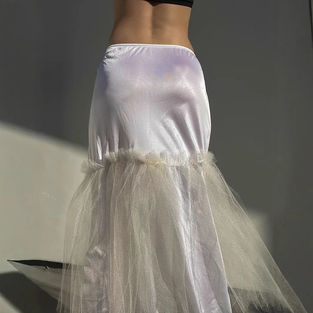 Frühling Ins Neue Mesh Perspektive Spleißen Sexy Spicy Girl Halb Rock