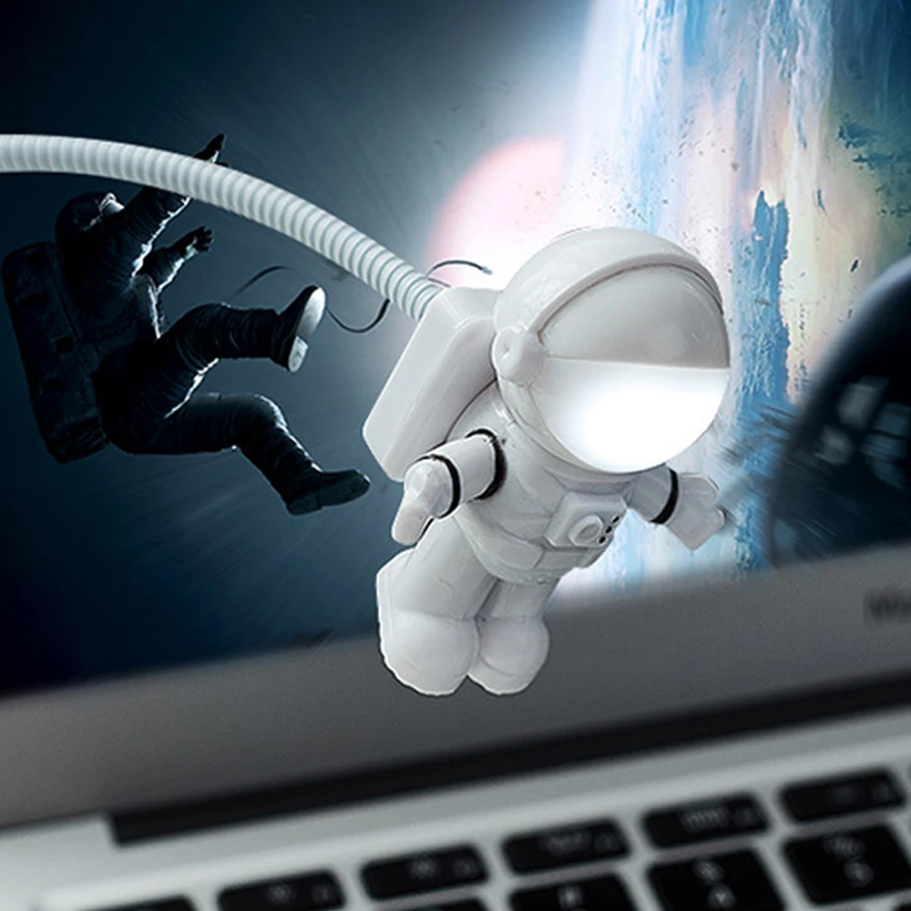 USB Light Creative Astronaut LED Flexible Night Light Reading Table Lamp for Laptop PC Notebook