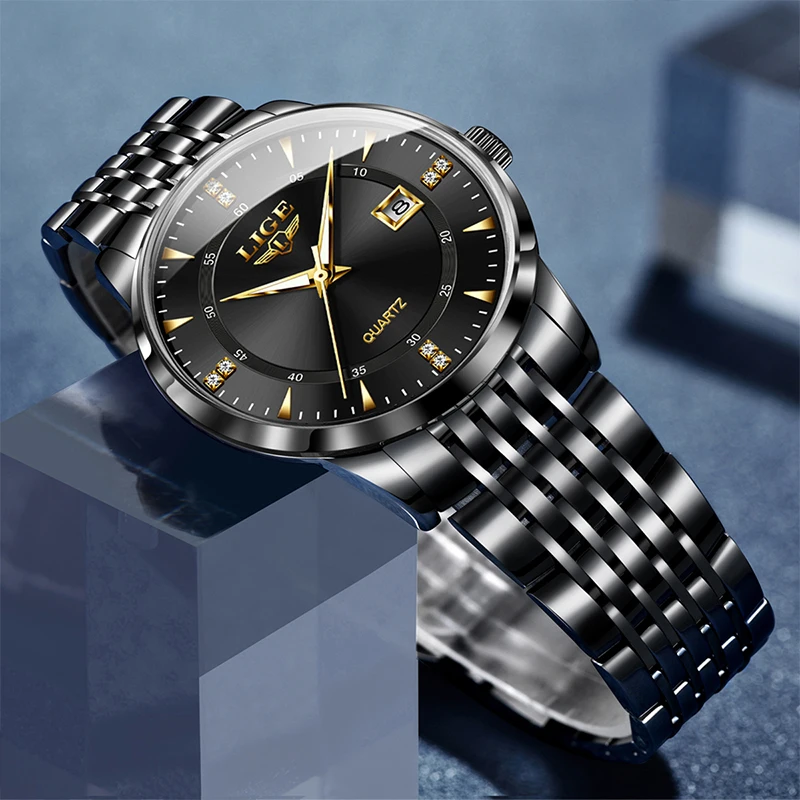 LIGE 2025 أفضل ساعات رجالية بسيطة مضيئة مقاوم للماء ساعة رجالية ساعات كوارتز عصرية للرجال الفاخرة relogios masculino