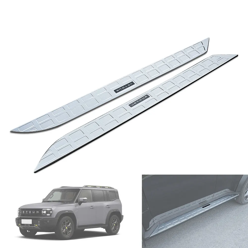 

For Chery Jetour T2 Traveler 2023-2024 Car Side Step Cover Panel Sticker Modified Stainless Steel Door Sill Strip Exterior Trim