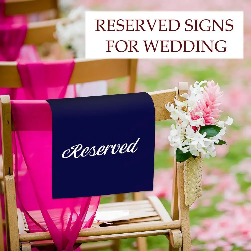 Church Sign 6 Pcs Chair Signs Church Pew Seating Placeholders Wedding Event Party Celebration Hanging Cloth Decorations Chair