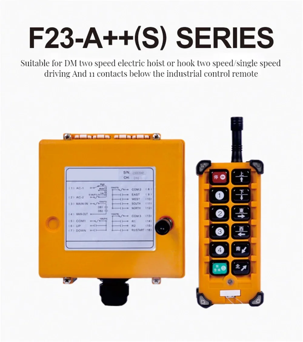 Wireless Industrial Remote Control Speed Control F23-BB/F23-A++ for Concrete Pump Trucks Hoist Crane Radio Remote Control System