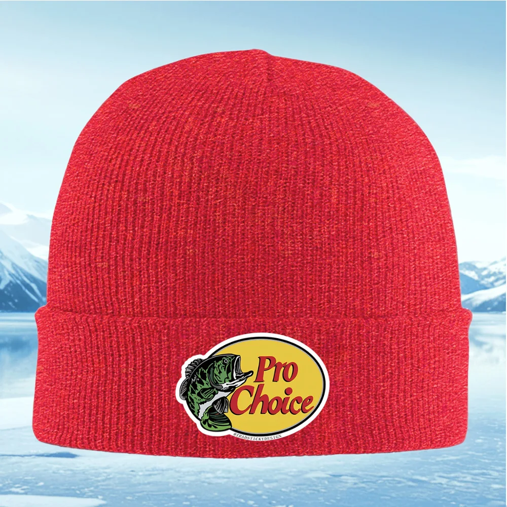 شعار السمك برو اختيار تصميم التسمية الرجال النساء للجنسين محبوك قبعة قبعة صوفية قبعة الشتاء الحرارية الدافئة عيد الميلاد ركوب الدراجات في الهواء الطلق