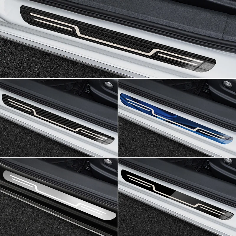 Stainless Steel Car Door Sill Strip Anti-Dirty Sticker Cover Decoration Exterior Anti-Kick Pedal Decoration Accessories Parts view 6