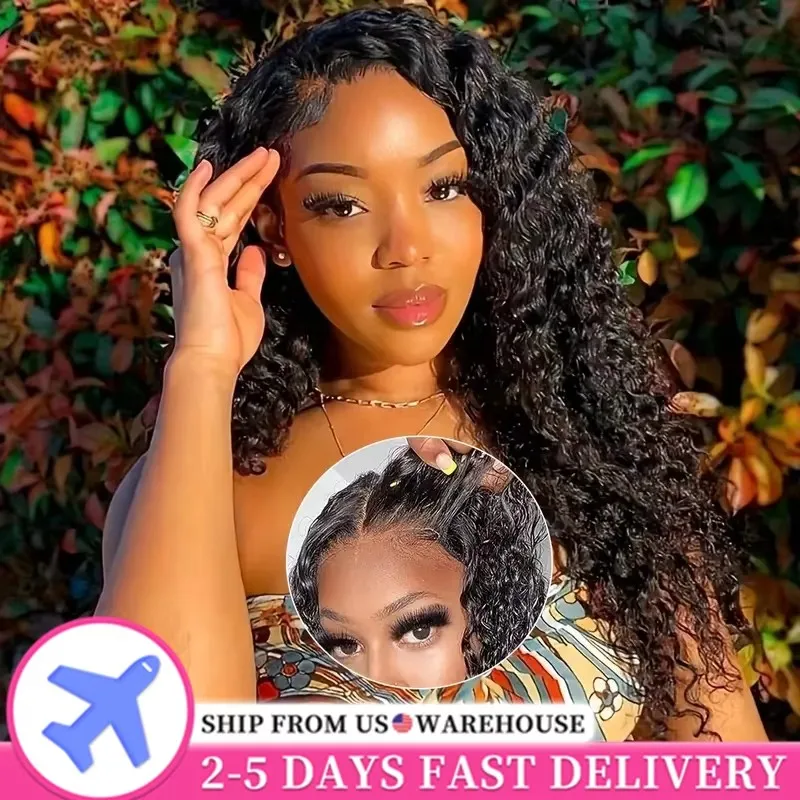 

30 38 Inch Curly 13x6 HD Transparent Lace Frontal Human Hair Wig 200 Density Glueless Deep Wave 13x4 Lace Front Wigs For Women