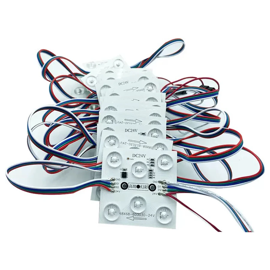 20pcs DC24V 2811 DMX512 RGB CCT 3030 LED Module Breakpoint Resume Diffuse Reflection Backlight Module for Advertising Light Box