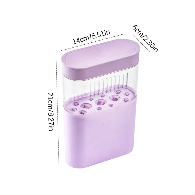 Makeup Brush Dustproof Storage Box With Lid Puff Washer Sponge Cleaning Drying Rack Holder Cosmetic Brush Organizer 13 Holes