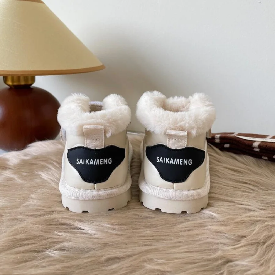 Stivali da neve per ragazzi 1-3 anni inverno nuove scarpe da bambino in cotone da donna peluche stivali corti moda per bambini caldi 15-30 taglie