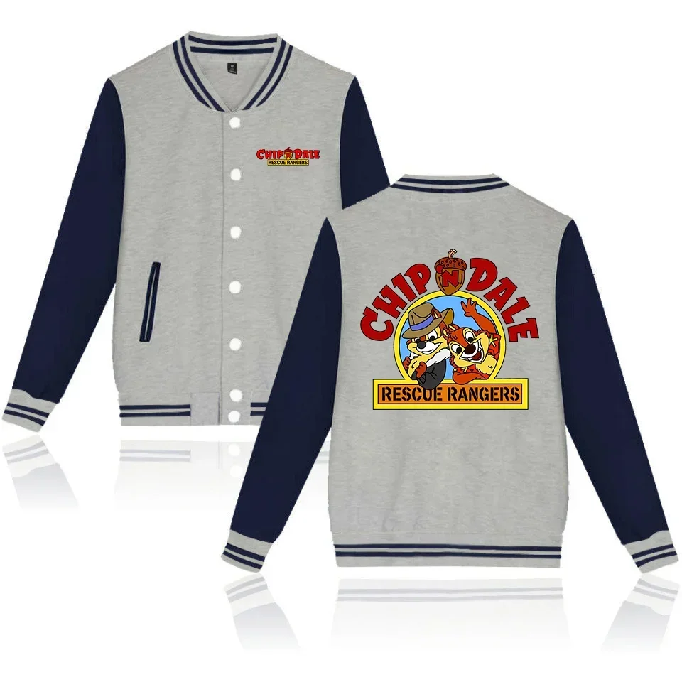 Disney Chip N Dale Bomber Jacket Women Men Autumn Baseball Jacket Coat Cartoon Kid Streetwear Harajuku Bomber College Jacket