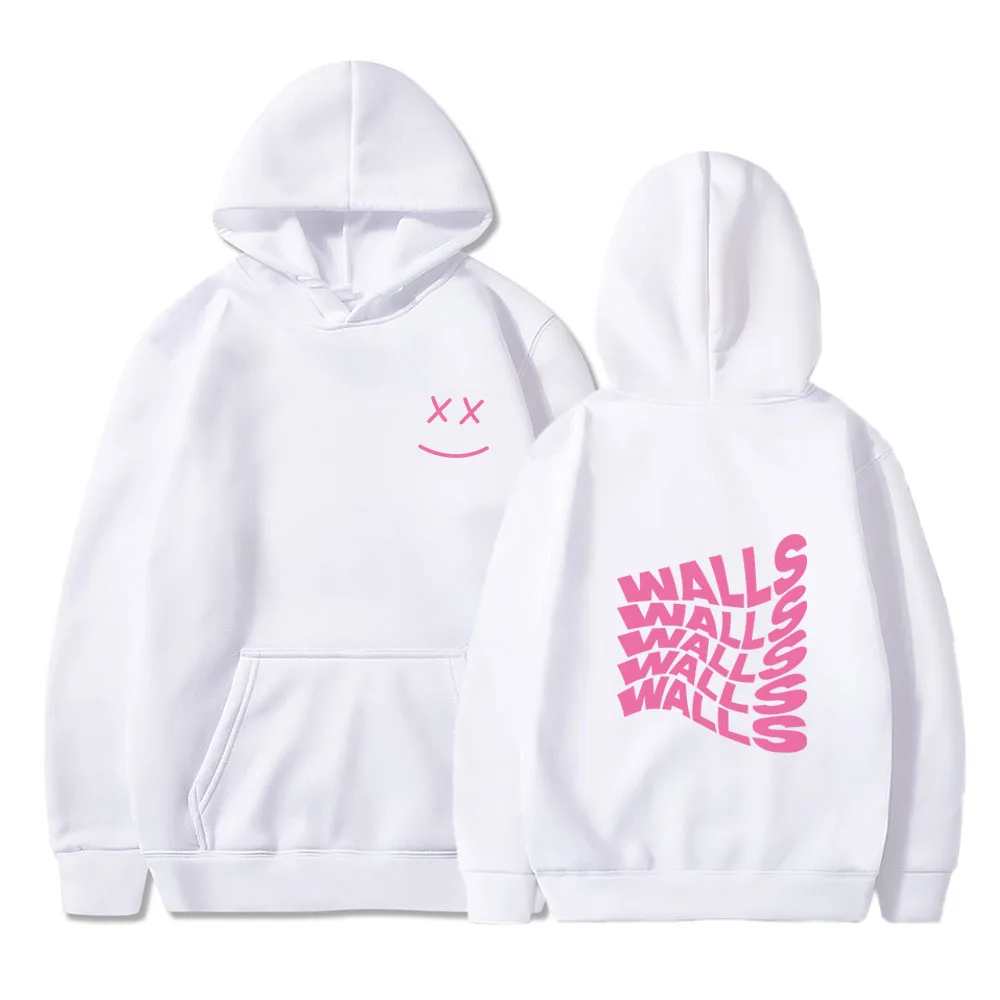 Pink Smile Face Printing Men\'s Clothing Streetwear Casual Tops Pullovers Sweatshirts Hoodies Spring Autumn Winter Fashion Trend