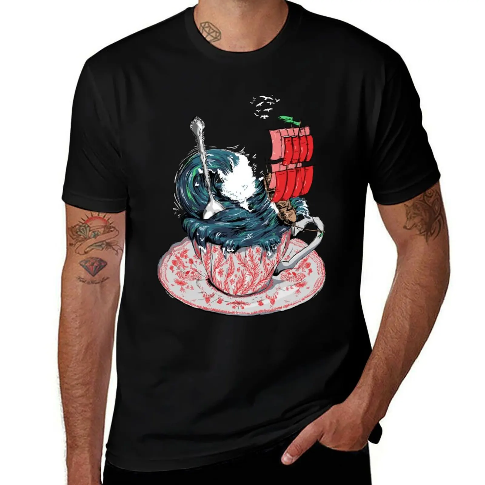 Storm in a teacup T-Shirt Novelty Graphic Tee Shirt T-Shirt
