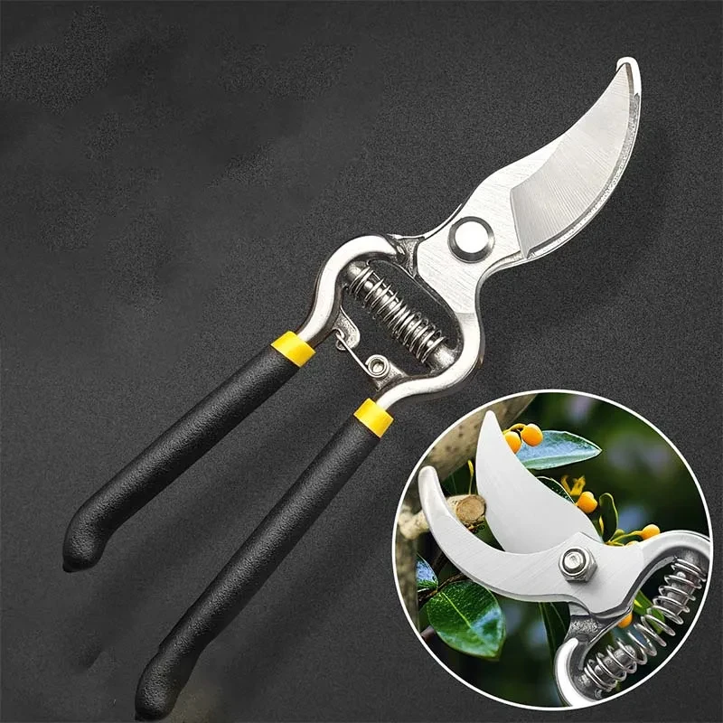 8 Inch Garden Pruner Shears SK5 Blade Pruning Scissors for Bonsai Fruit Trees Flowers Branches Garden Horticulture Pruners