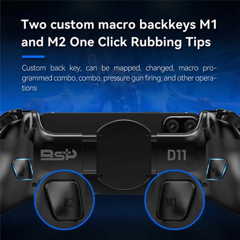 

Efficient D11 Stretch Gamepad Hall Trigger For Switch Macro Programming PC Android IOS Bluetooth Streaming Joystick