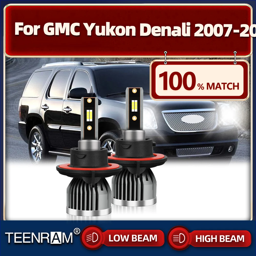 Canbus LED Headlight Bulbs 20000LM CSP Chips Car Lamps 6000K Turbo Lights 12V For GMC Yukon Denali 2007-2009 2010 2011 2012 2013