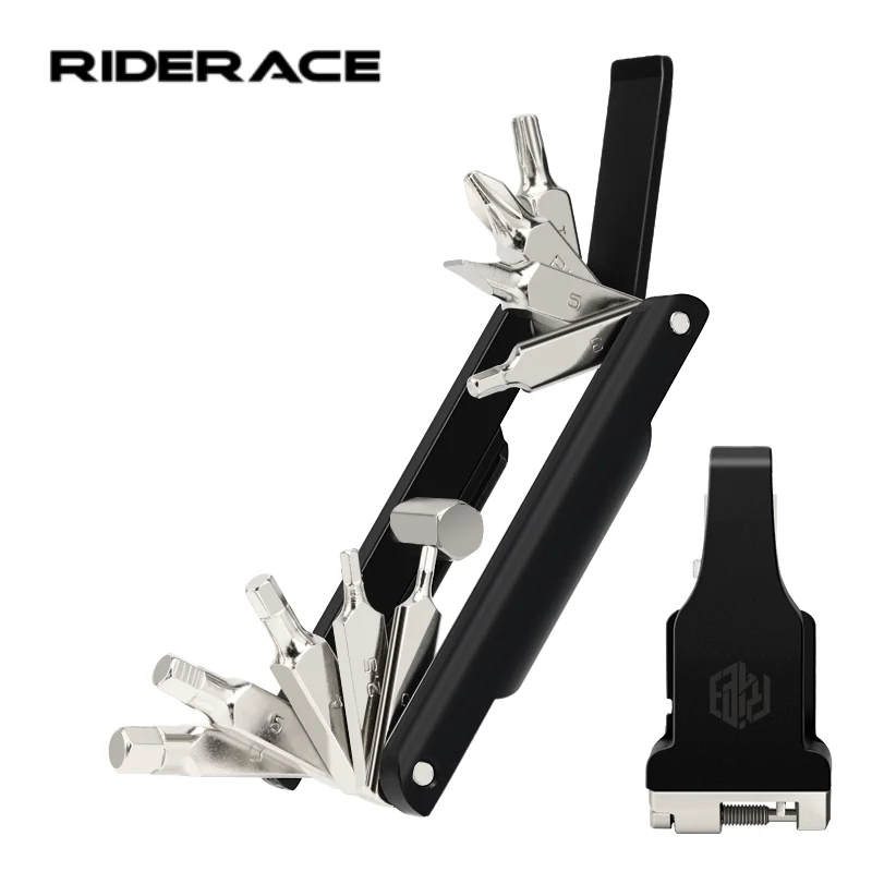 RIDERACE 20-in-1 Fahrrad-Multifunktionswerkzeug, tragbarer Ketten-Splitter, Cutter, Sechskantschlüssel, Speichenschlüssel, Schraubendreher, Multitool