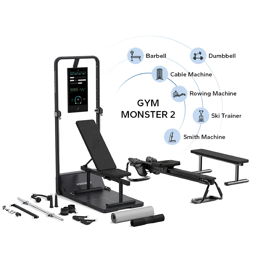 All-in-One Smart Home Gym Fitness Machine Personal Trainer with Multi-Function Station for Home Exercise
