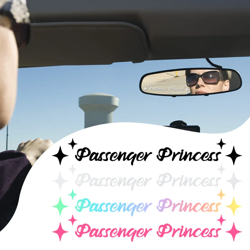 Passenger Princess Star Car Mirror Stickers Decoration Rear View Mirror Auto Vehicle Vinyl Decal Sticker Interior Accessories