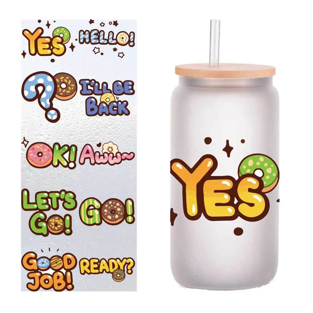 

10 sheets of four-inch English alphabet UV transfer stickers, crystal labels, glass glass stickers, customized