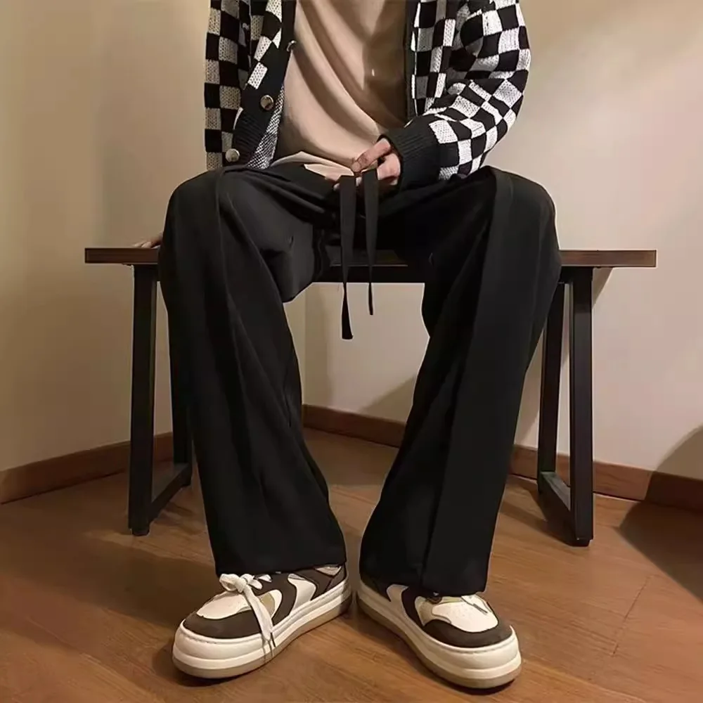Ice Silk Men's Summer Casual Thin Versatile Straight Sports Pants Trendy Trousers