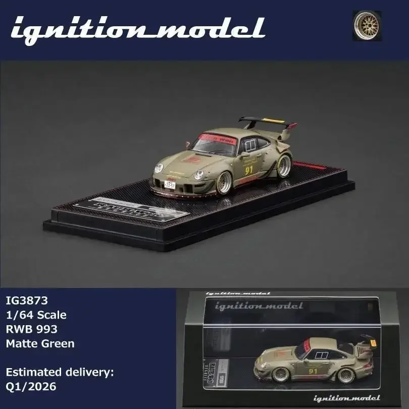 

PreSale Ignition 1:64 RWB 993 Matte Green Diecast Car Model Collection Toys