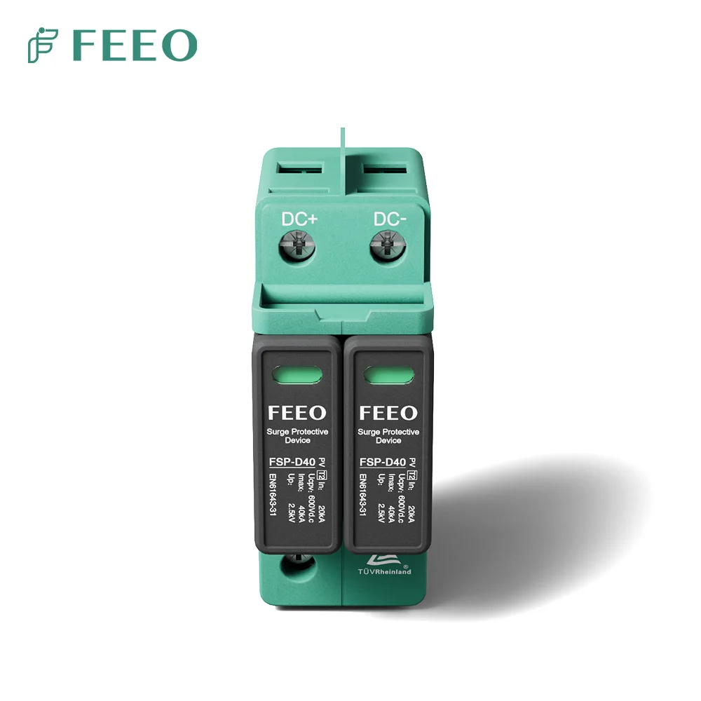 FEEO NEW 2P Surge Protector 600V 800V Dc Spd Protection Machine Electrical Installation Voltage Protector Electricity Protection