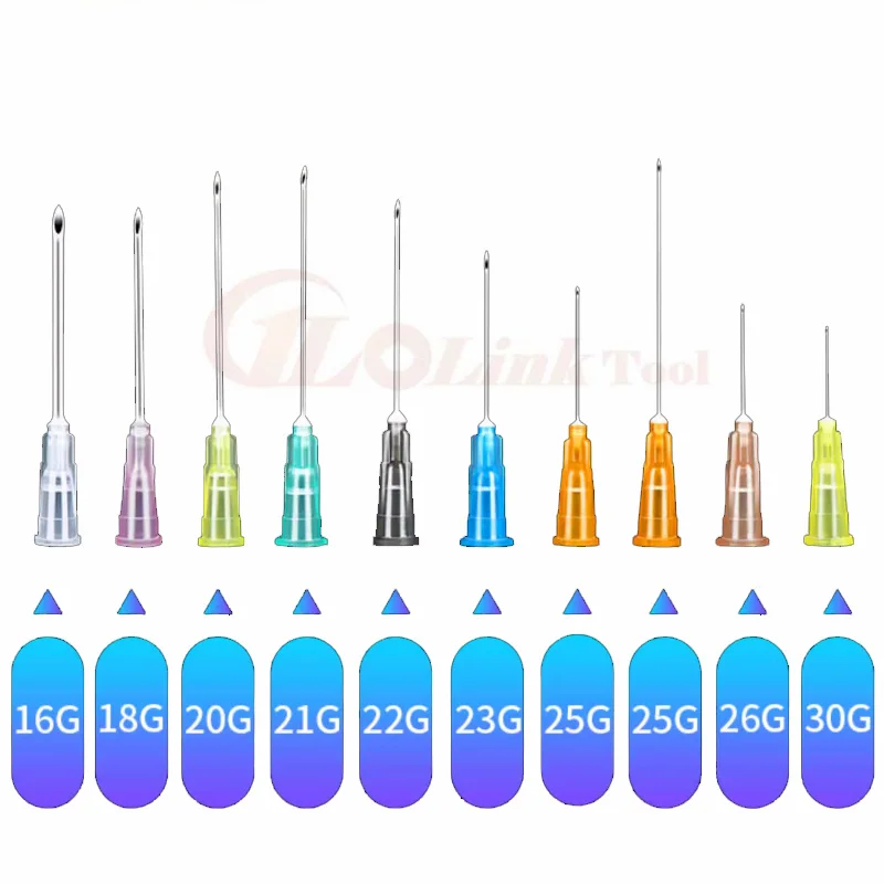 30 PCS Pointed Dispensing Needles Stainless Steel Injection Needles Transparent Syringe Bayonet Needles With Transparent Caps