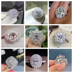 Luxurious and Shiny Moissanite Zircon Personalized Ring, Fashionable  Elegant Bridal Wedding Party Attending Banquet Jewelry