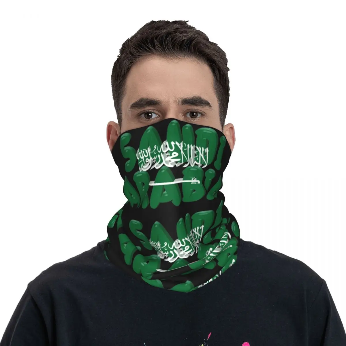 

Saudi Arabia! Merchandise Bandana Neck Gaiter Happy National Day Face Scarf Cool Cycling Scarf Unisex Breathable