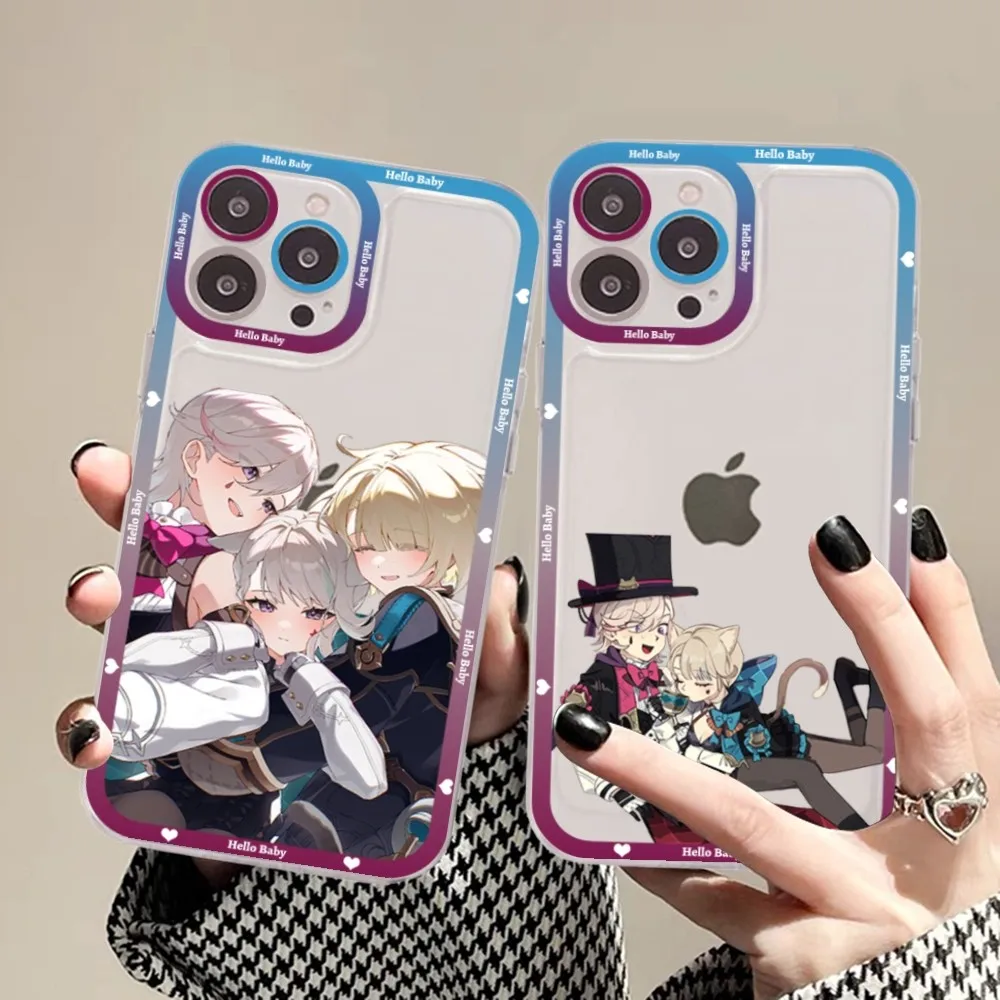 Lyney And Lynette Genshin Impact Phone Case For iPhone 15 11 12 13 14 Mini Pro Max XR X XS TPU Clear Case