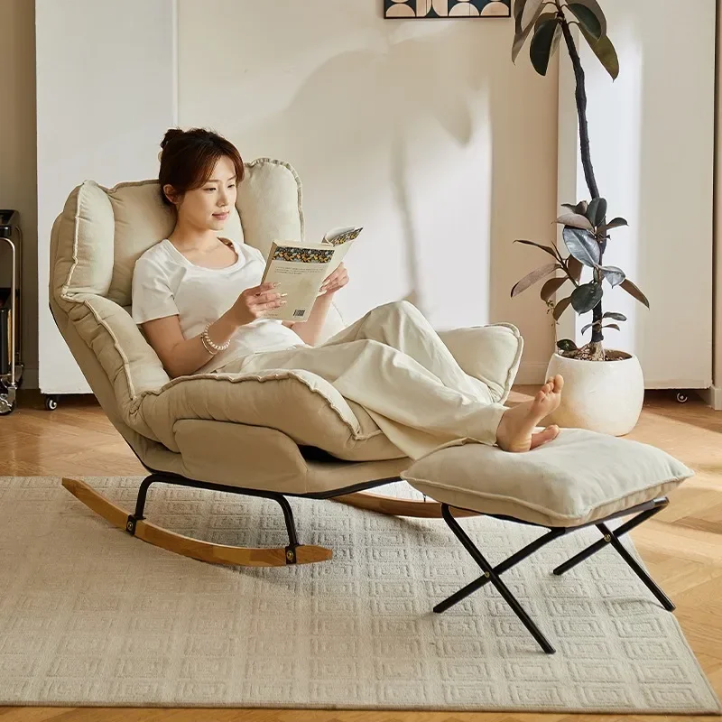 Celebrity Rocking Chair Adult Recliner Adult Balcony Leisure Backrest Chair Living Room Lunch Break Lazy Sofa Rocking Chair