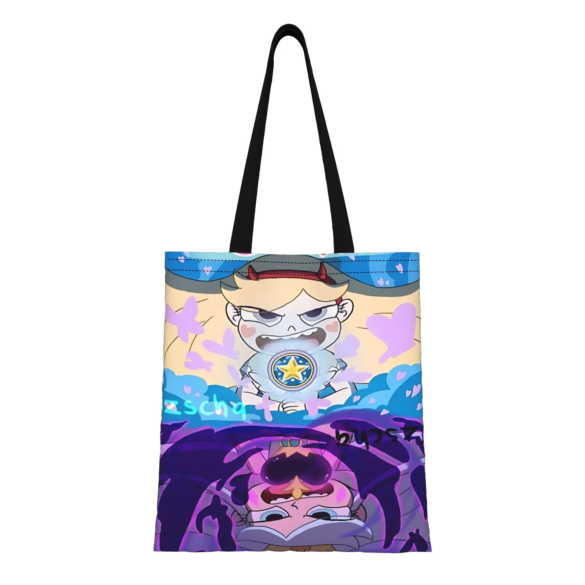 

1 шт. холщовая сумка-тоут «Звезды против Сил Зла» от Disney, для первого дня в школе, женская сумка через плечо