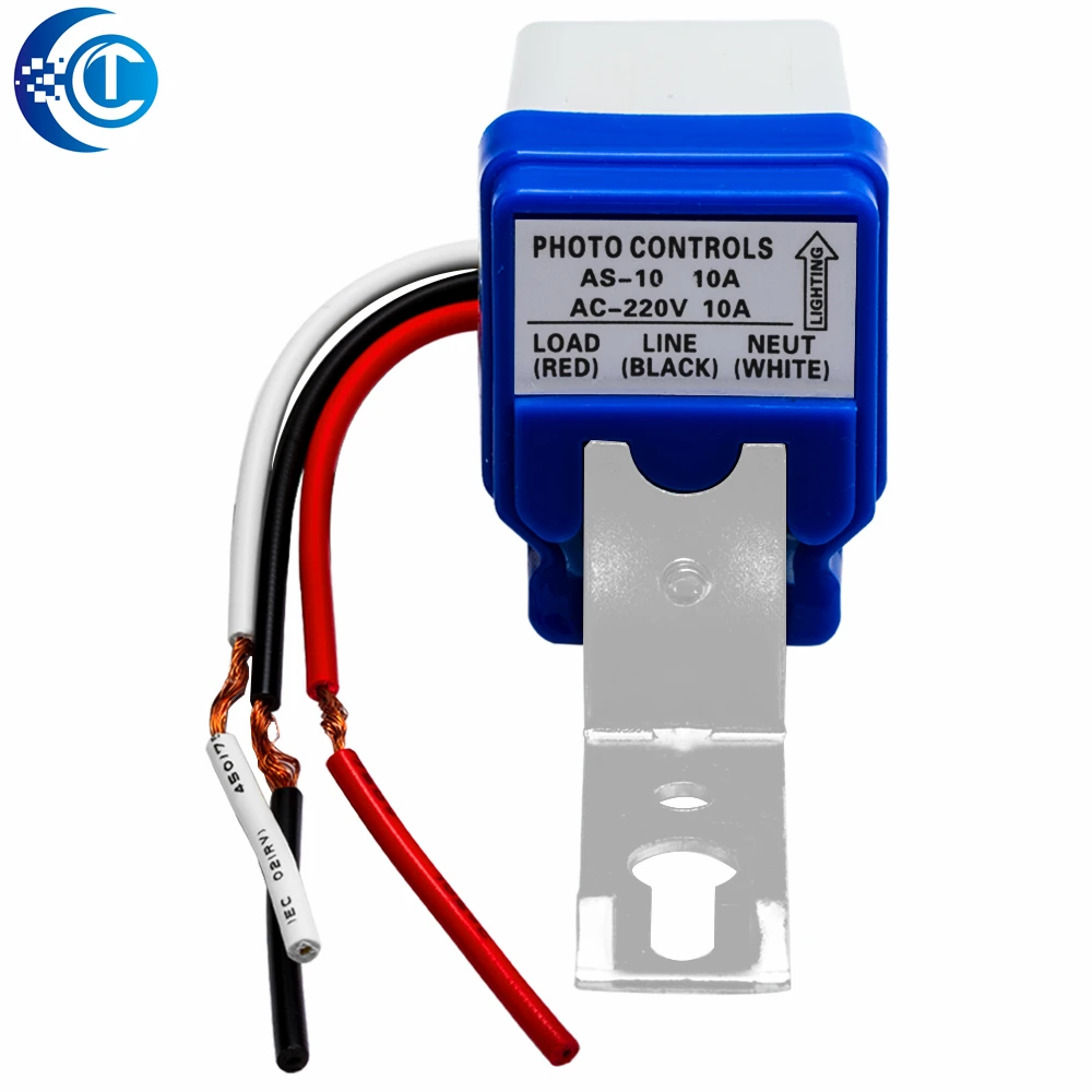 AS-10 Automatic Auto On Off Photocell Street Light Switch DC AC 220V 50-60Hz 10A Photo Control Photoswitch Sensor Switch