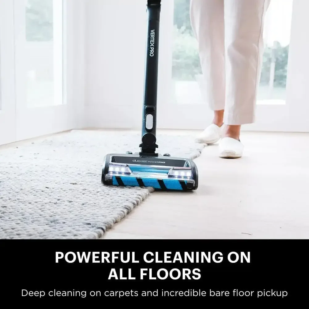 Shark IZ682H Vertex Pro Lightweight Cordless Stick Vacuum with DuoClean PowerFins, Black/Silver