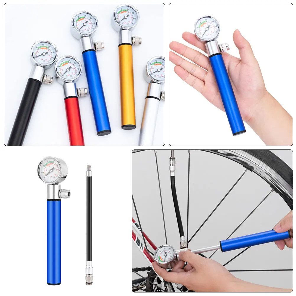 

Aluminum Alloy Bike Pump Basketball Air Pump for Tires Balls Portable Inflator Blue Color Lightweight Compact Size Pressure