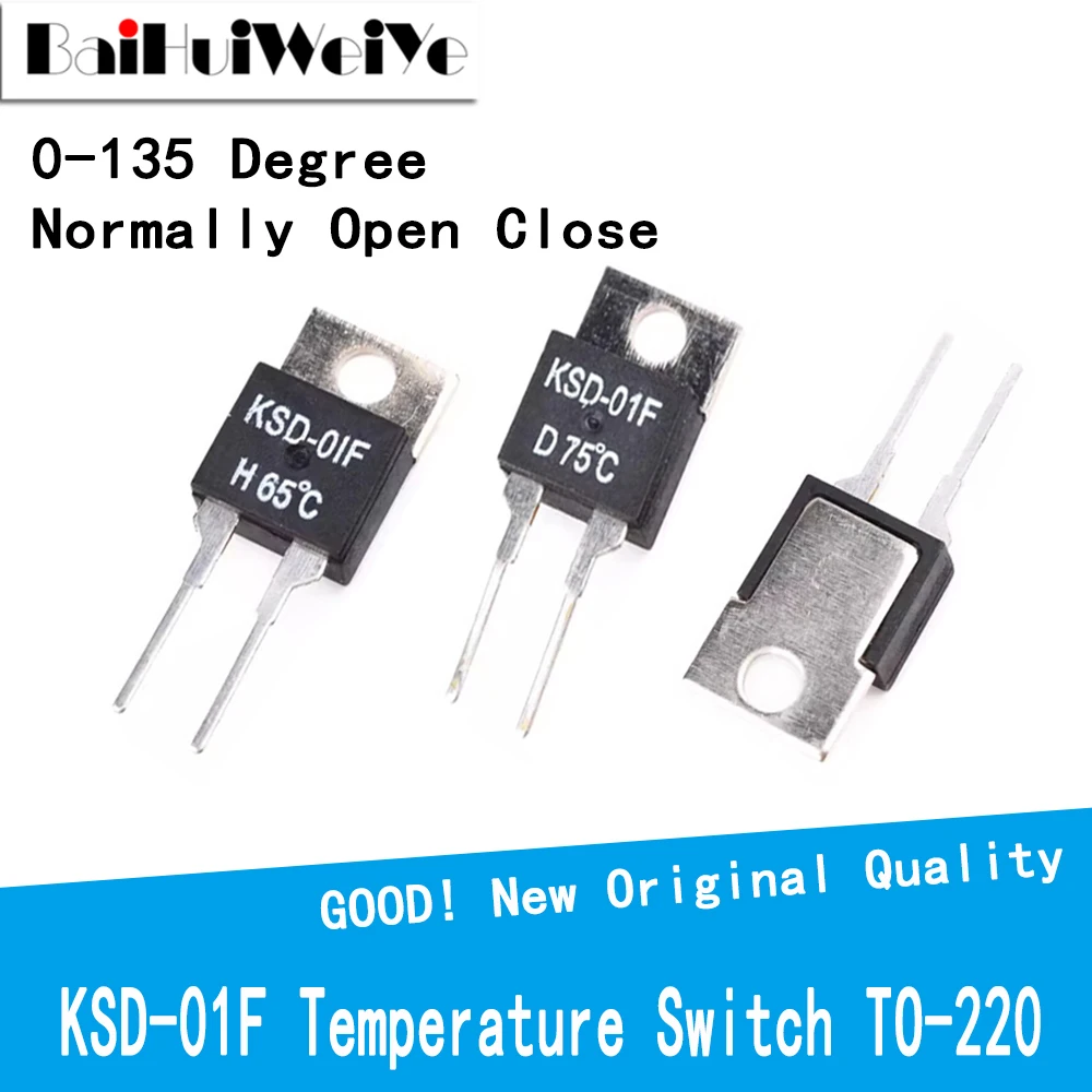 1PCS KSD-01F 0~135 Degree Celsius Normally Open Close Temperature Switch Thermostat Thermal Protector TO-220