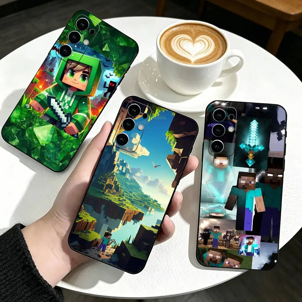 Capa de Telefone G-Green P-Pixel M-Monster Creepers para Samsung S25, S24, S21, S22, S23, S30, Ultra, S20, Plus, Fe, Lite, Note, 10, Capa Preta