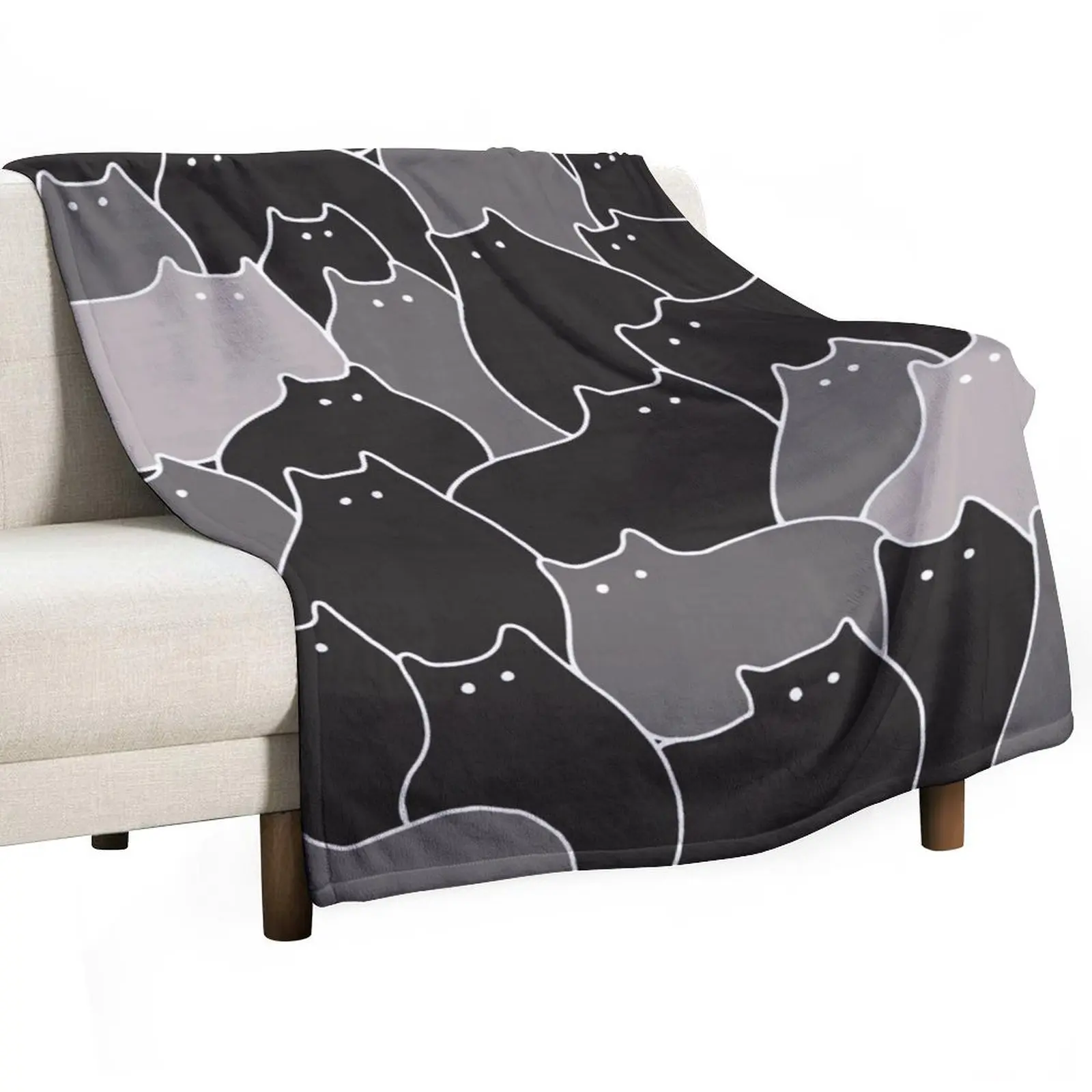 

Lots of Cats (Grey) Throw Blanket Thermal sofa bed Sofa Throw Picnic Blankets