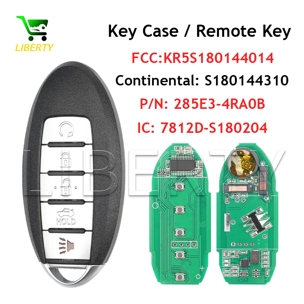 

For 2016-2018 Nissan Altima Maxima Infiniti Q50 Q60 Smart Keyless Remote Car Key Fob 5BTN 285E3-4RA0B KR5S180144014 S180144310