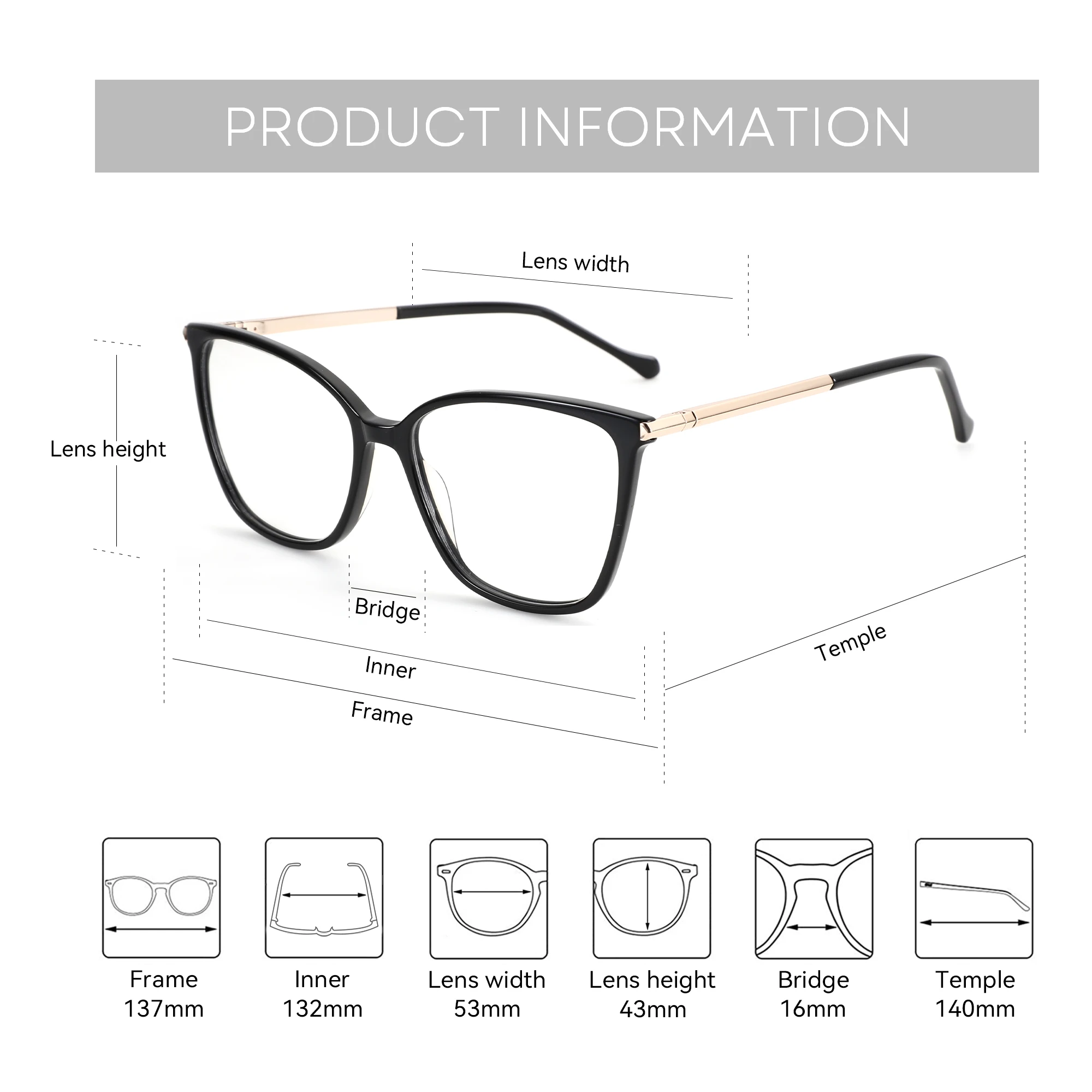 BLUEMOKY Stylish Butterfly Prescription Glasses Women Acetate Anti Blue Light Myopia/Photochromic/Progressive Optical Eyeglasses