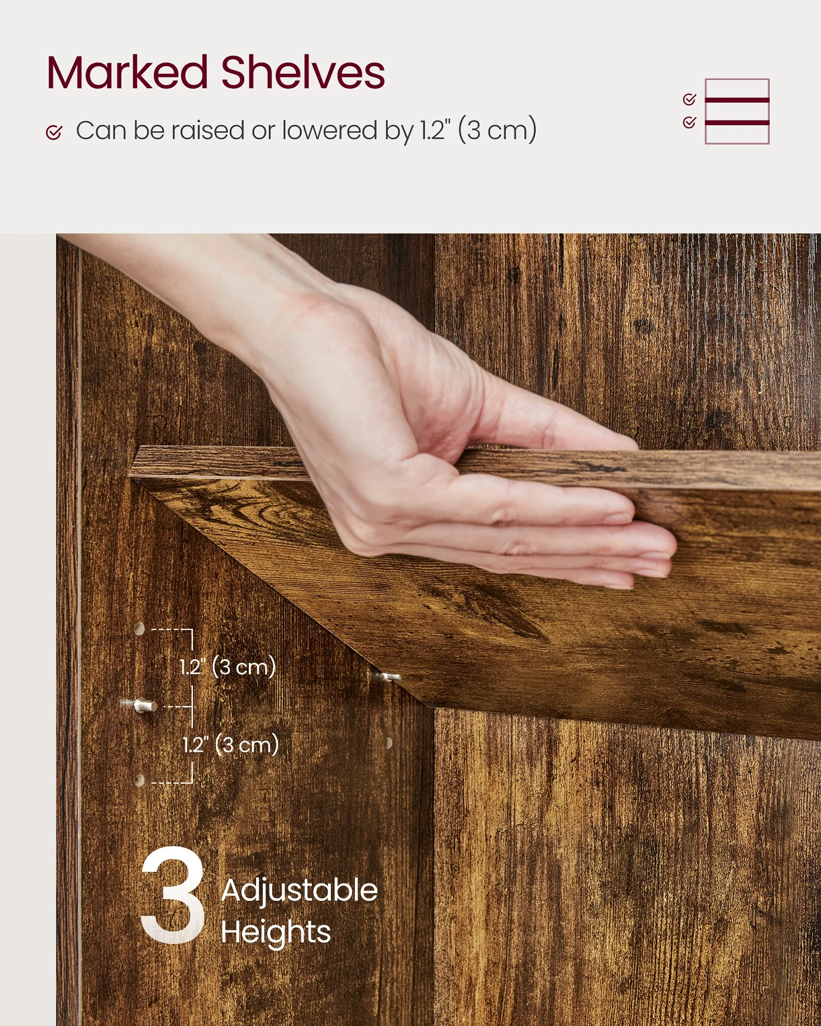 مجموعة VASAGLE Custo - رف كتب، خزانة كتب من 3 طبقات، رف كتب، رف تخزين مفتوح، 9.4 × 31.5 × 32 بوصة، لغرفة المعيشة #6