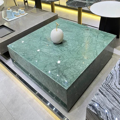 Italian Light Luxury Natural Dali Stone Endtable Living Room Square Luxury Stone Endtable Combination