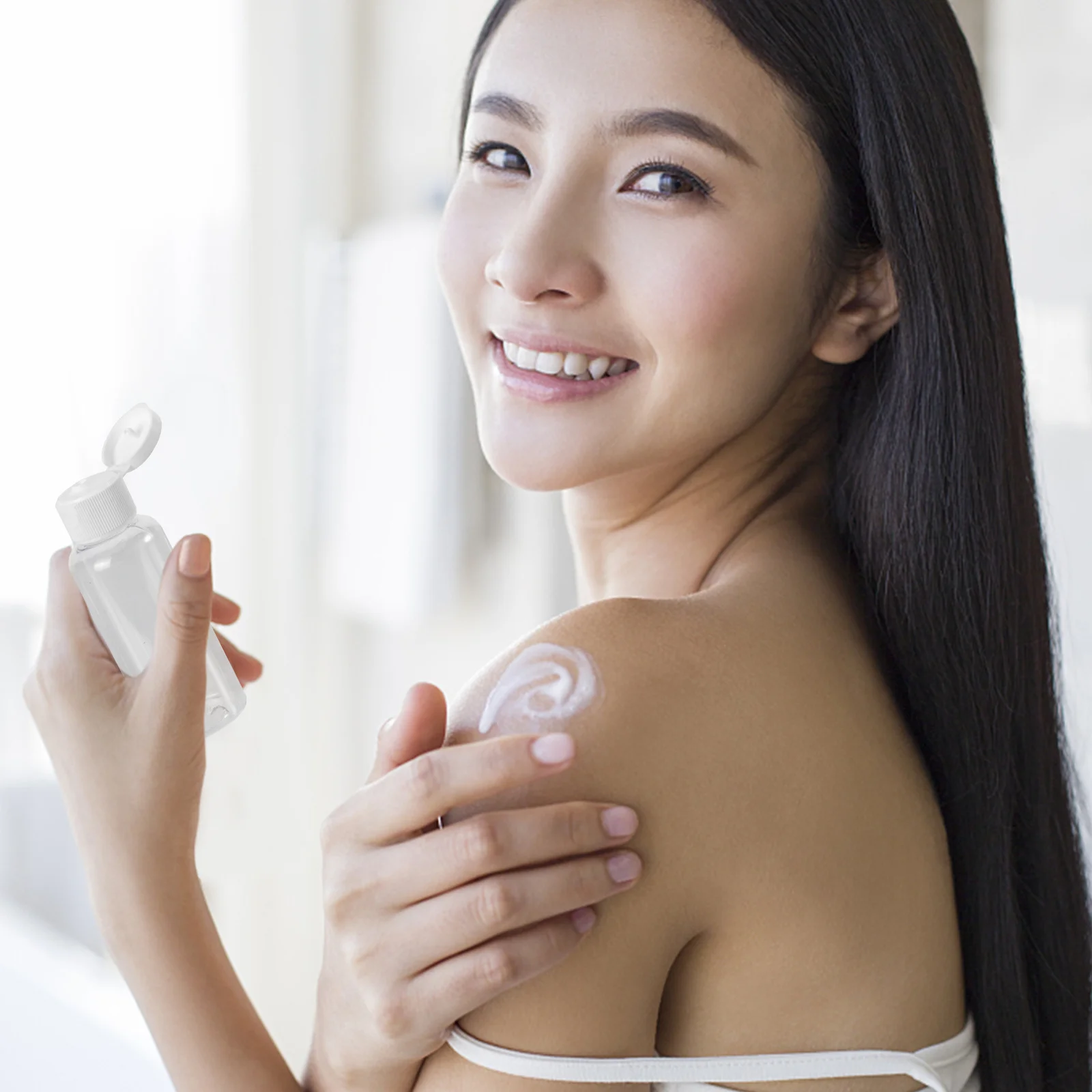 

10Pcs Travel Liquid Container Bottles 50ml Transparent Plastic Leak Proof Easy Dispense Lotion Shampoo Serum