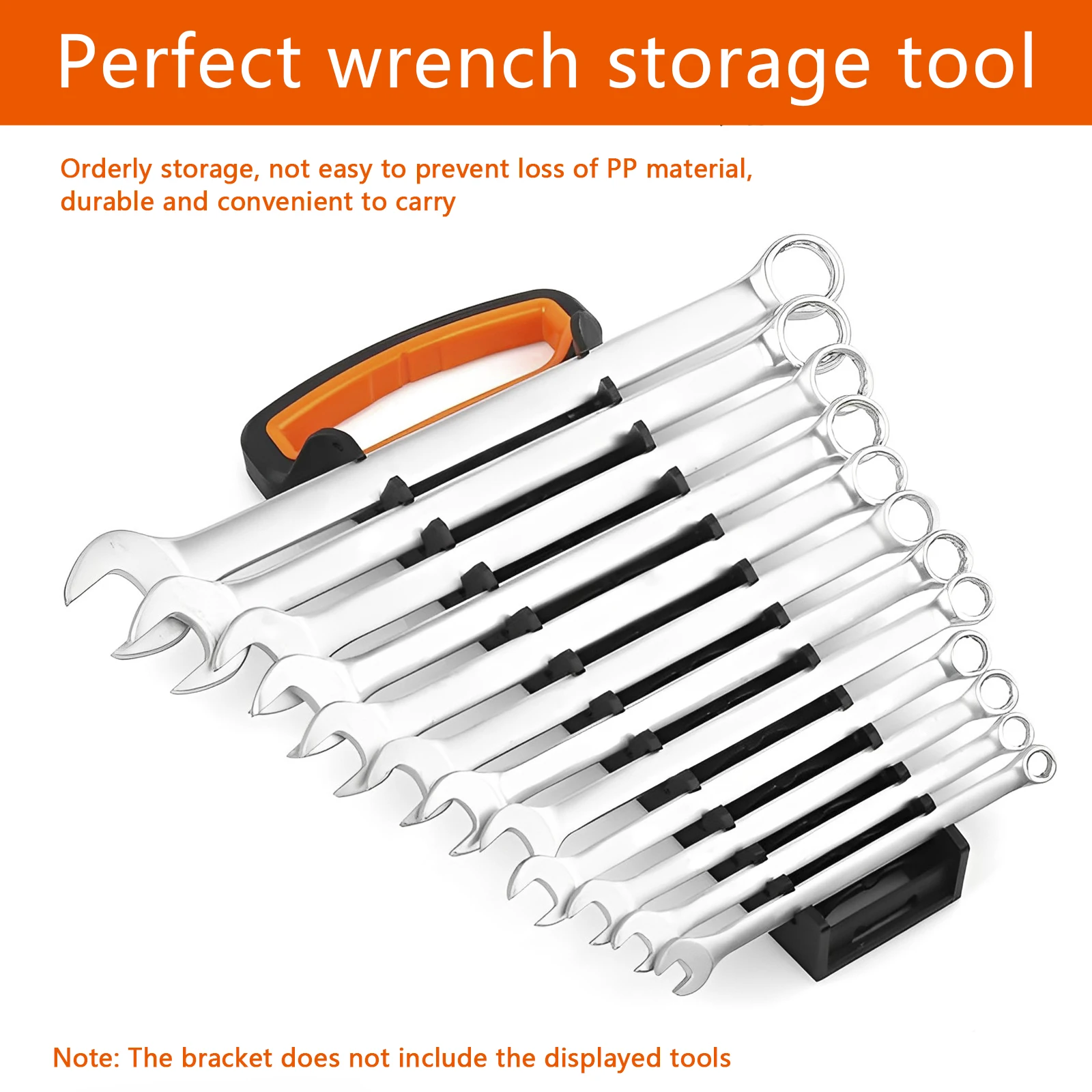 2Pcs Wrench Holder Wrench Organizer Tray Tool for Storing 8mm-19mm Metric SAE Wrenches Storage Rack Hand Tools Organizer Cabinet