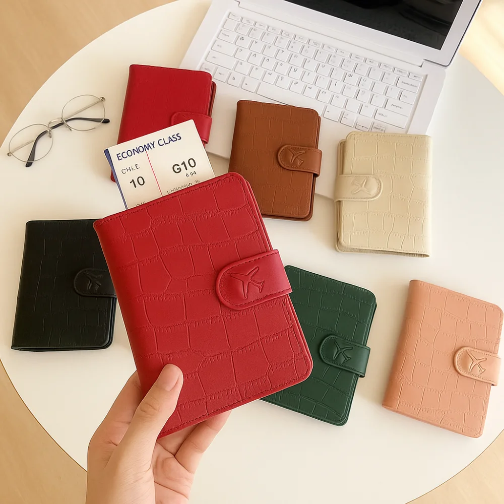 

RFID противоугонная сумка для паспорта из искусственной кожи, многофункциональная сумка для регистрации самолета, кошелек, держатель для билетов, сумка для хранения карт