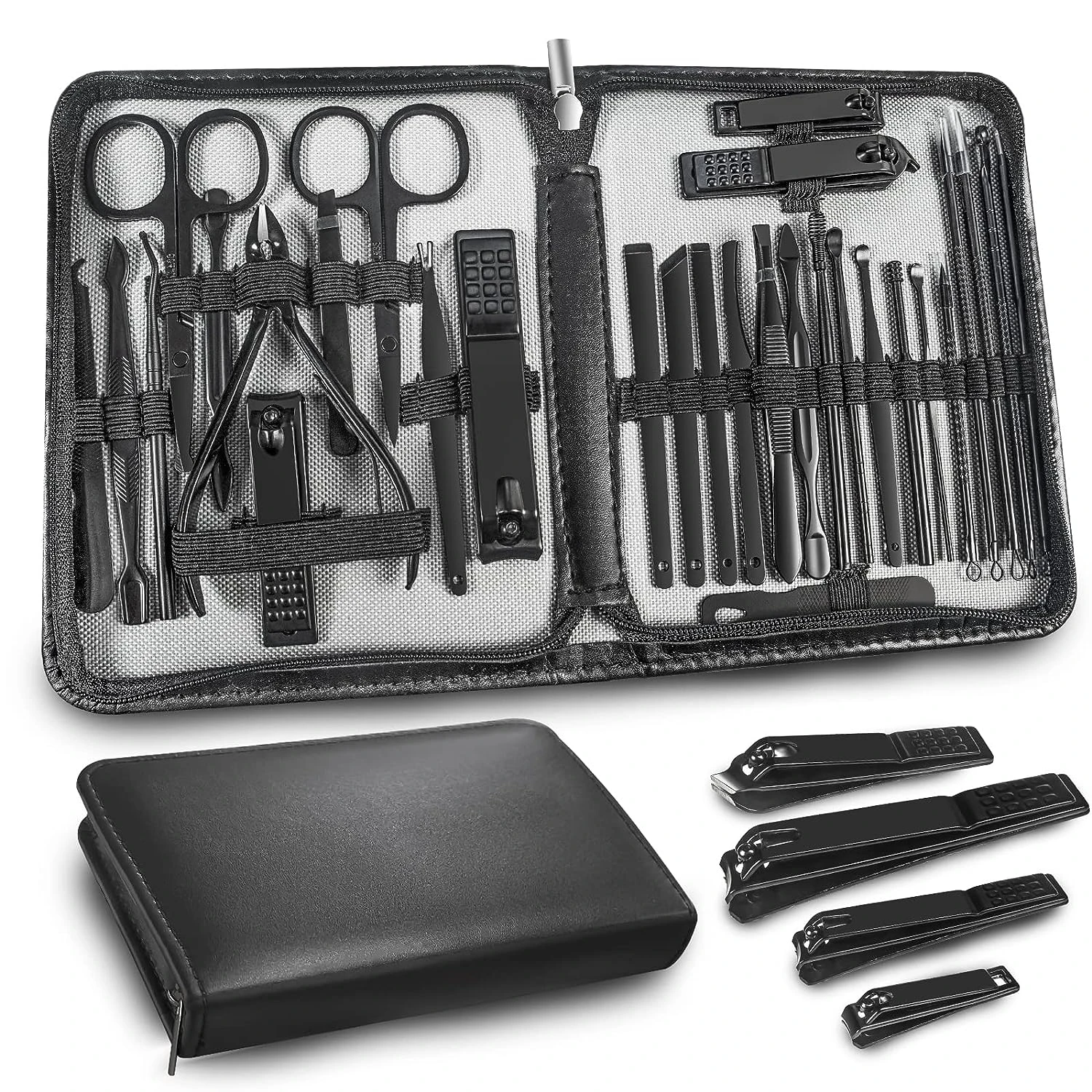 Experimente el último kit de aseo de manicura y pedicura profesional de lujo y lujoso de alta calidad para hombres y mujeres - Comple
